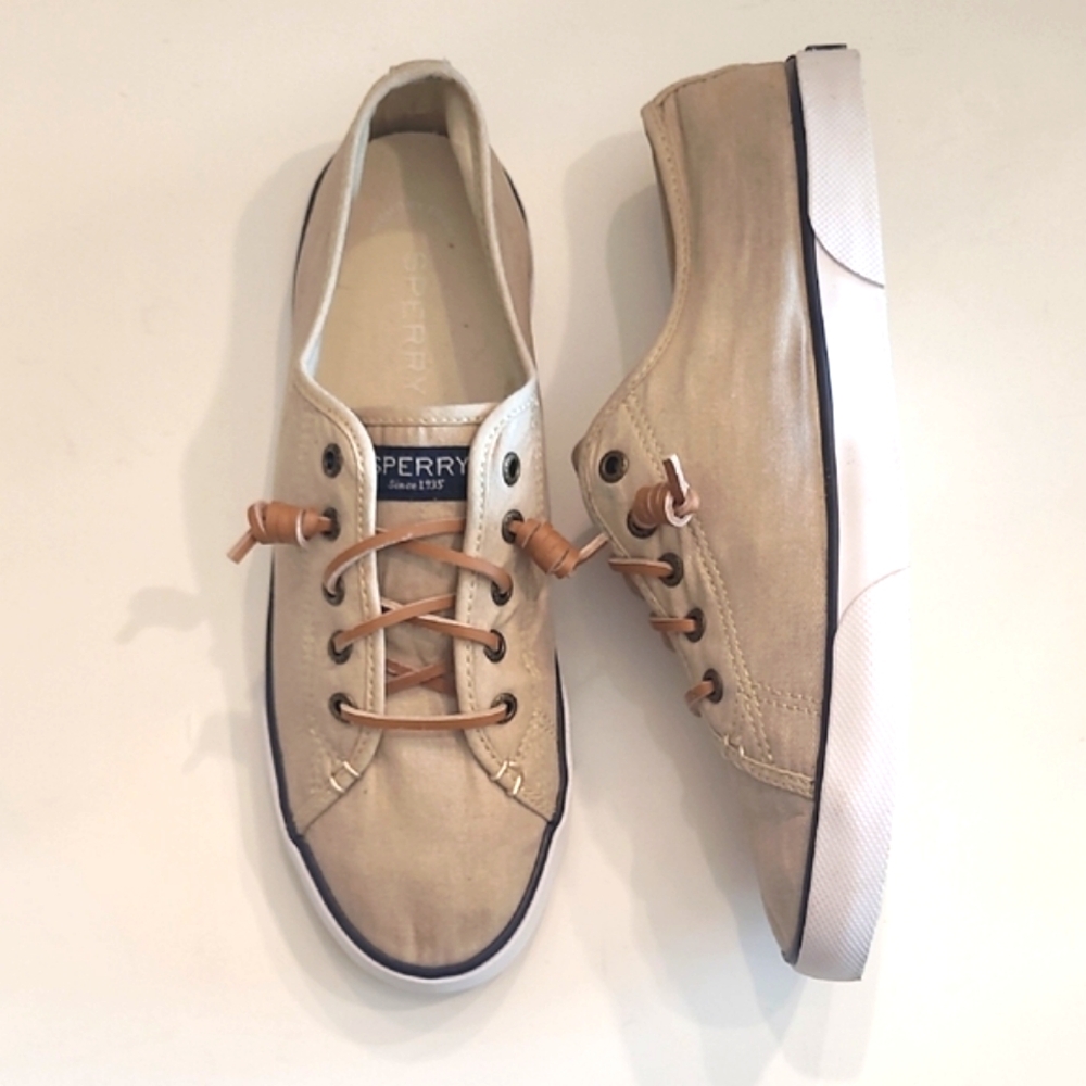 Sperry Top-Sider Crest Vibe Canvas Sneaker Barrel Ties Memory Foam Boat Shoe - Picture 15 of 17